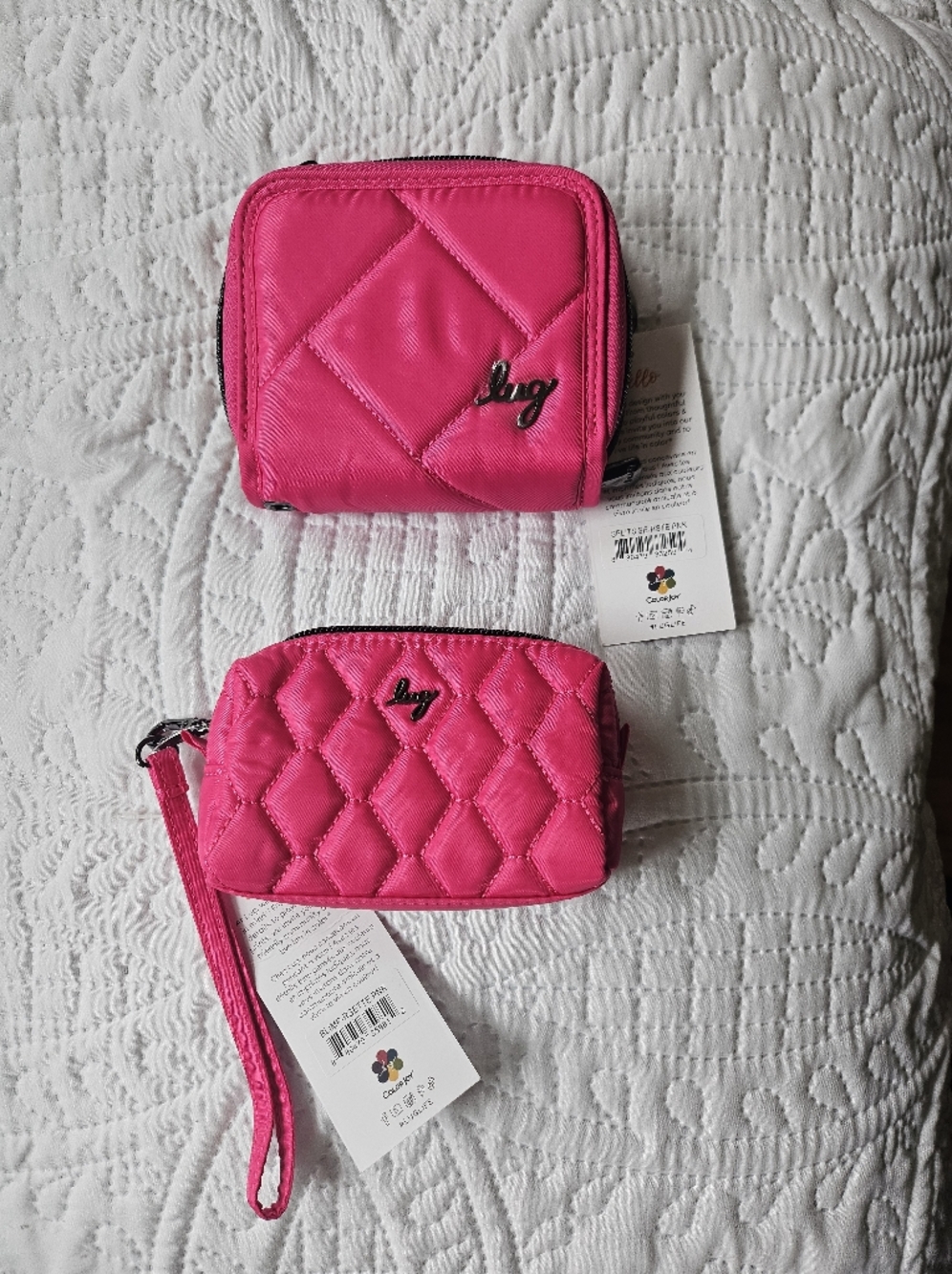 NWT Lug Wallet & Wristlet Set In Rosette Pink